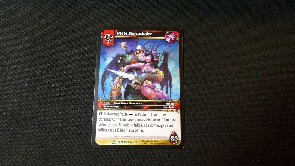 Miniature : Carte WoW TCG, Héros Démoniste de la Horde, à l'unité.