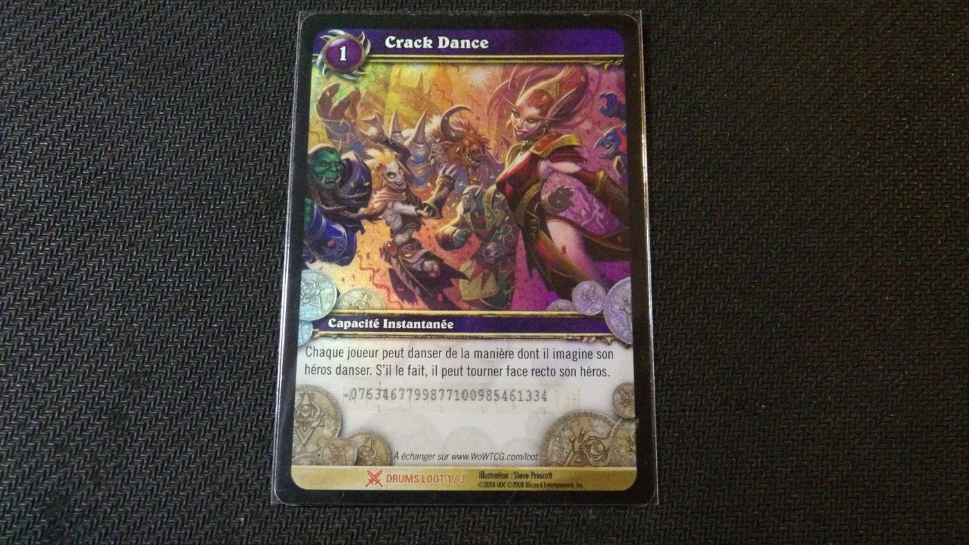Carte WoW TCG, Crack Dance 1/3, Carte Loot Trésors Tambours de guerre 2008