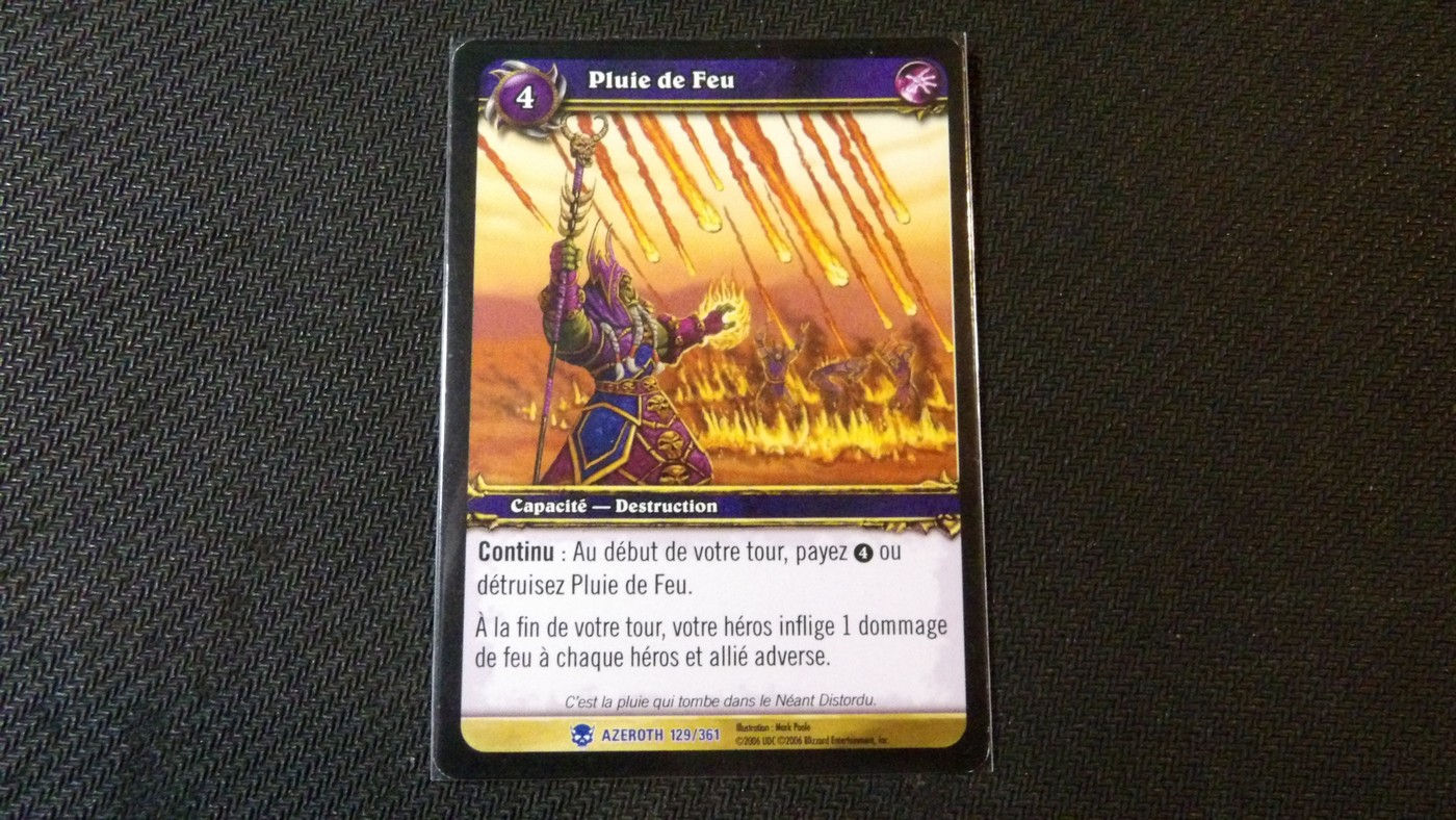 Carte WoW TCG, Pluie de feu 129/361, Héros d'Azéroth 2007