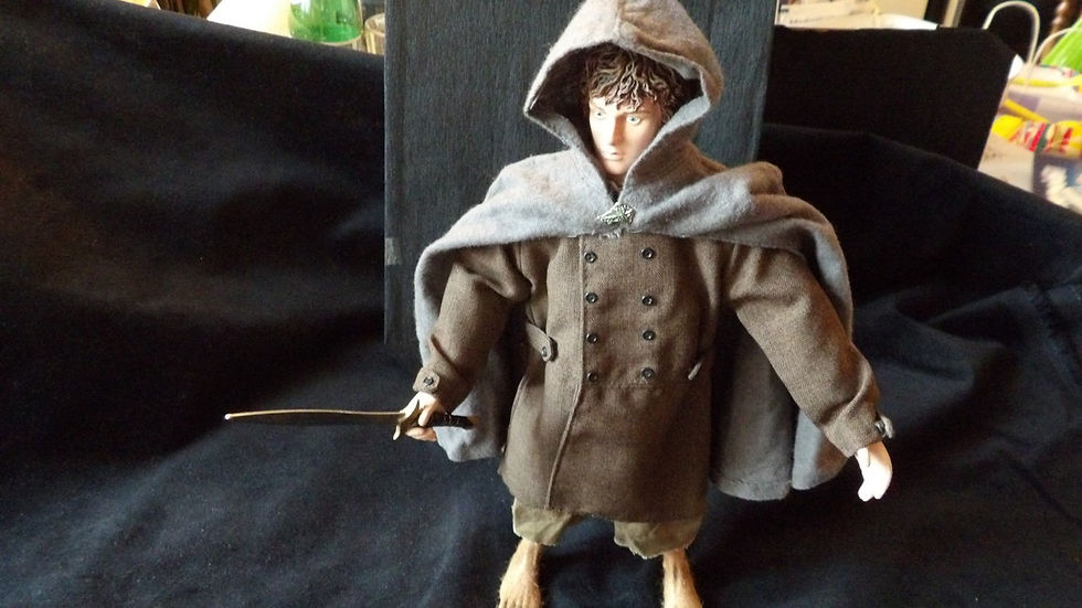Miniature : Figurine, Lord of the rings, Frodon Sacquet, Haute qualité, plastique et tissu,