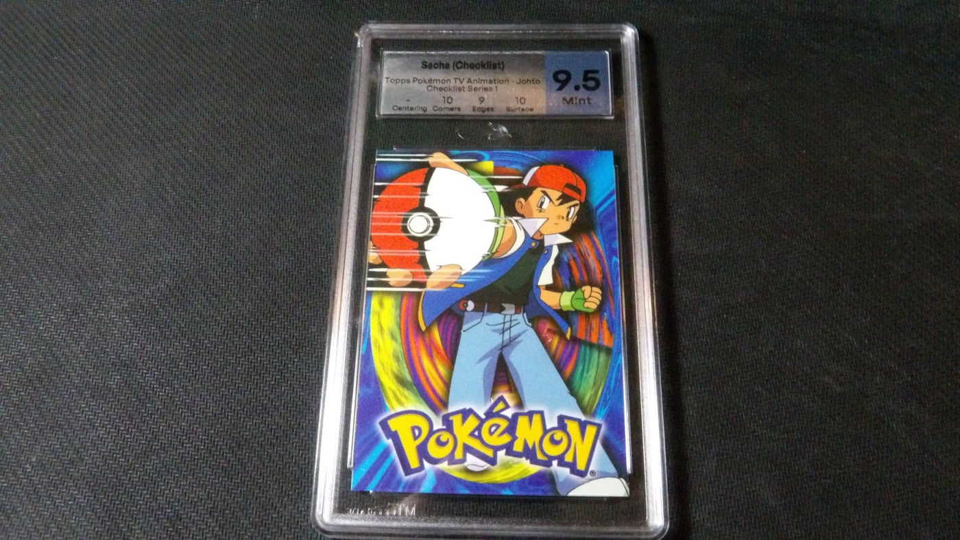 Carte Pokémon : Sacha le Dresseur (Checklist) Topps Johto // Gradée MTG Grade 9.