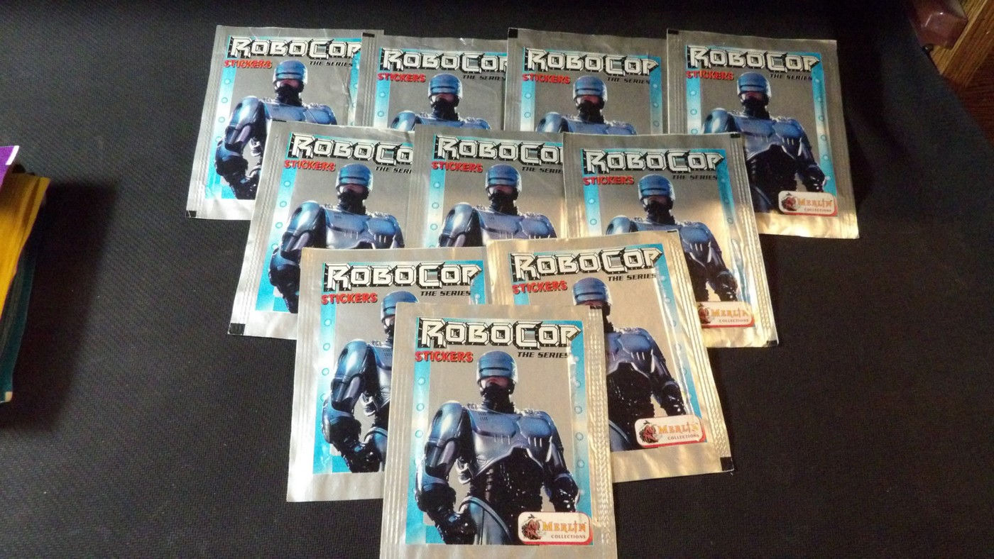 Lot de 10 sachets scellés , 'Robocop: The TV Serie', Merlin Collection 1995