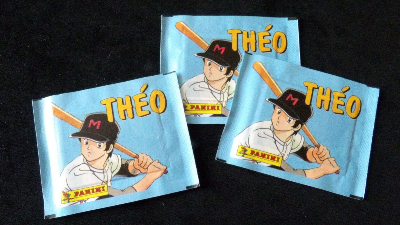 3x Sachets scellés Panini, ' Théo ou la Batte de la Victoire ', version UE 1991