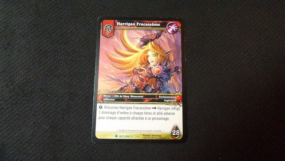 Miniature : Carte WoW TCG, Héros Démoniste de la Horde, à l'unité.