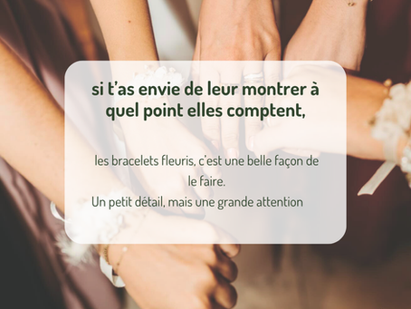 Bracelets fleuris pour témoins et amies de la mariée : le symbole parfait d’amitié et d’amour lors d’un mariage bohème
