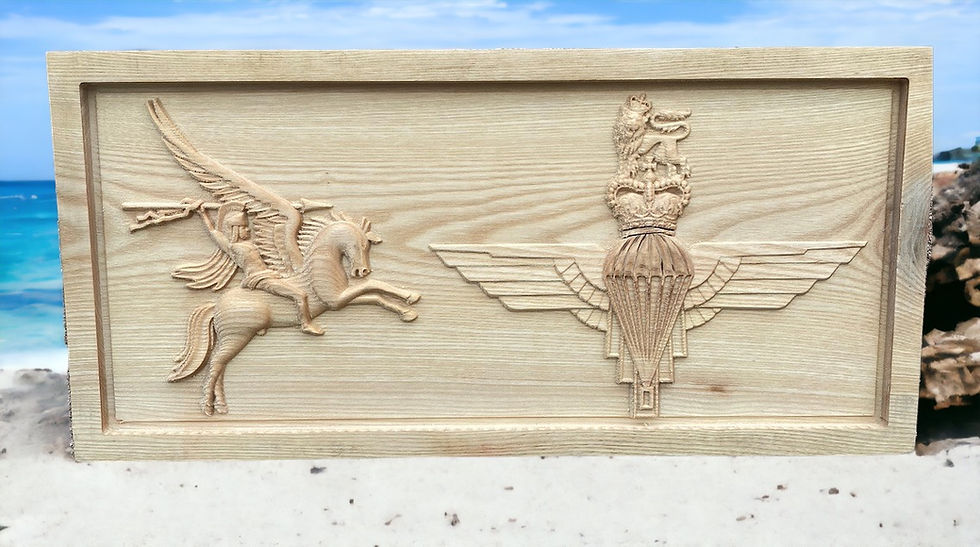 Custom Double Parachute Regiment 3D Relief Carved Hardwood Military Crest