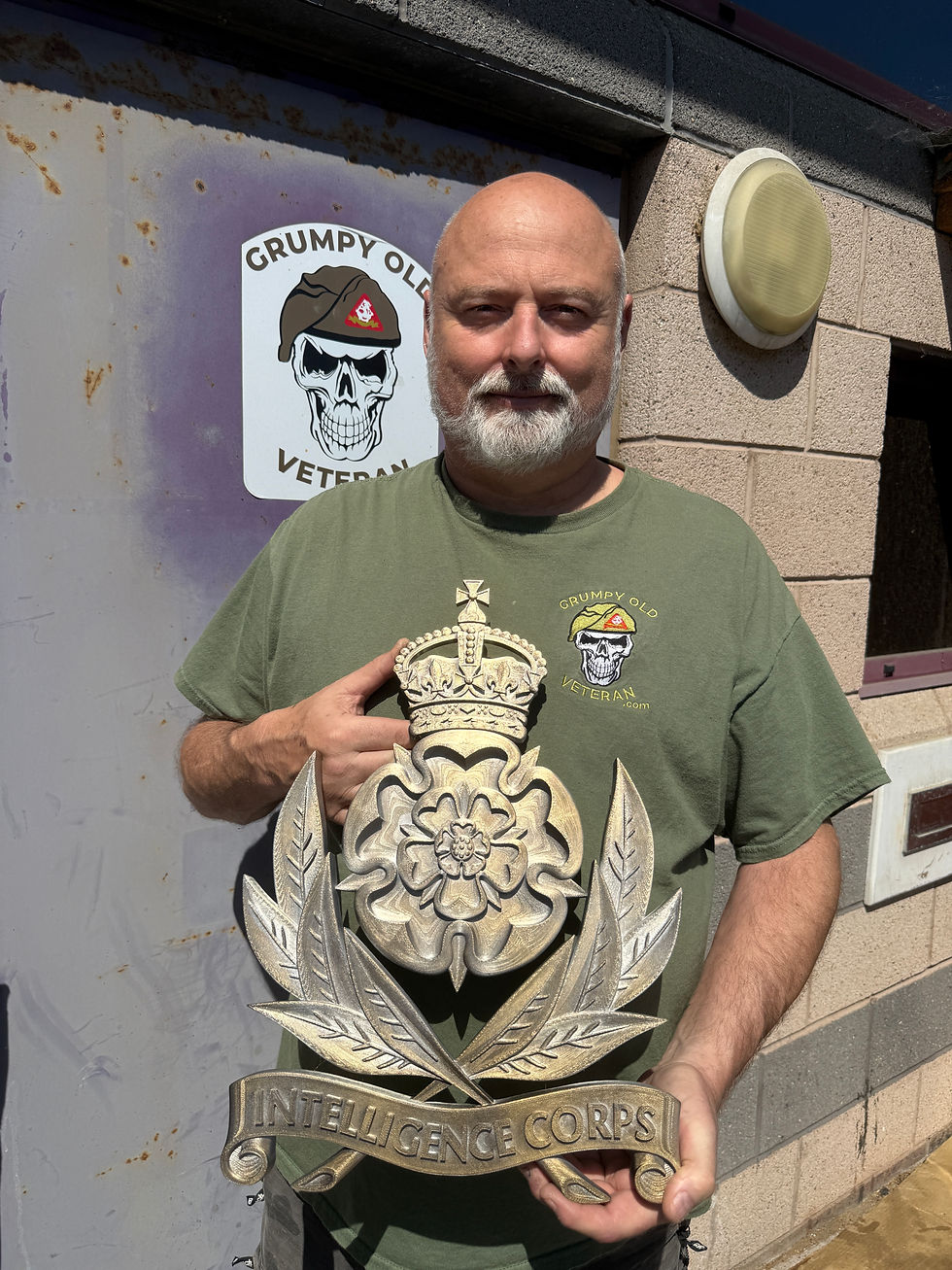 Thumbnail: Intelligence Corps 3D Printed Regimental Crest Large Tarnished