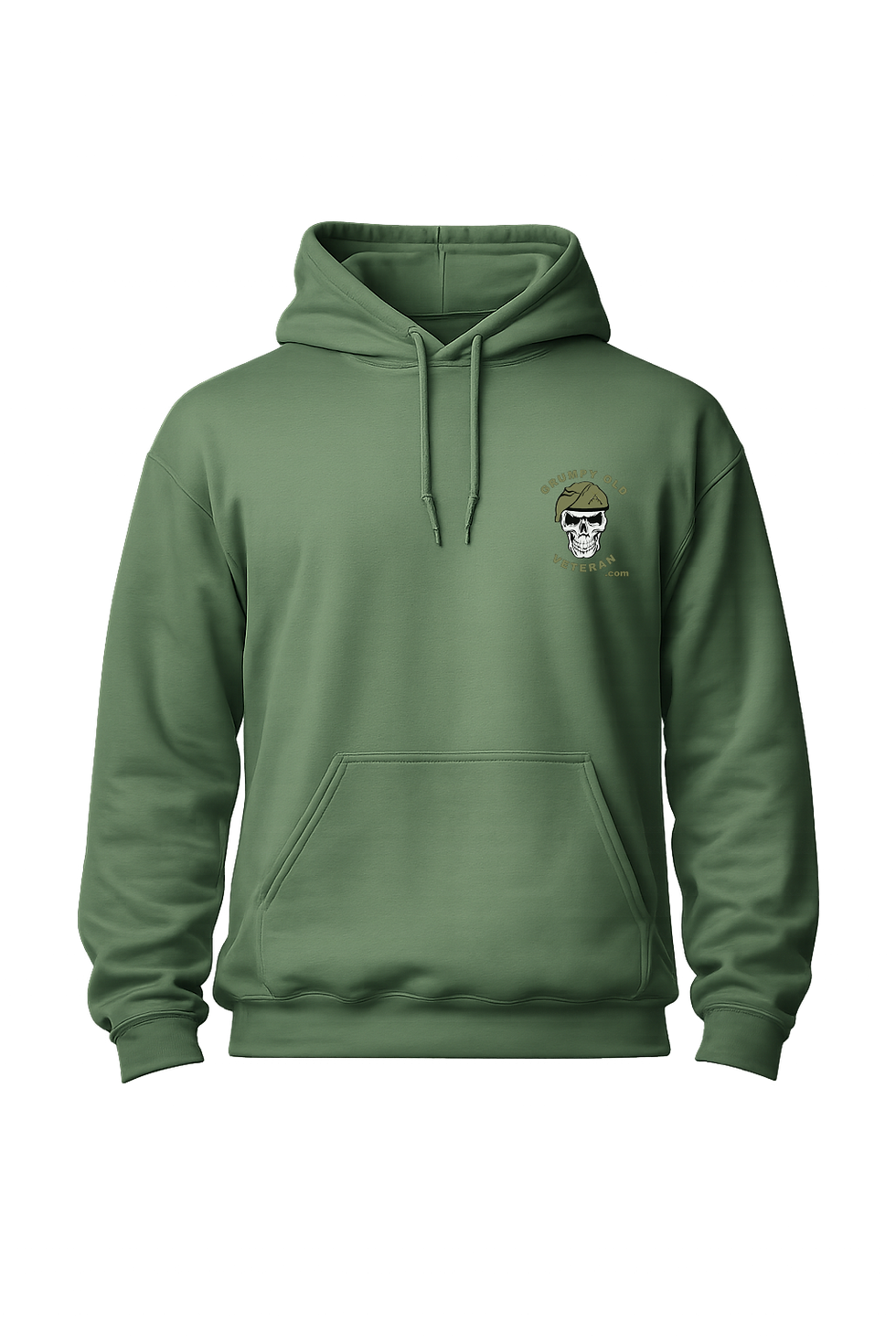 Thumbnail: Grumpy Old Veteran Logo Hoodie Military Green