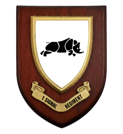 Thumbnail: 1 Signal Regiment - Regimental Mess Shield - Solid Hardwood Relief Print