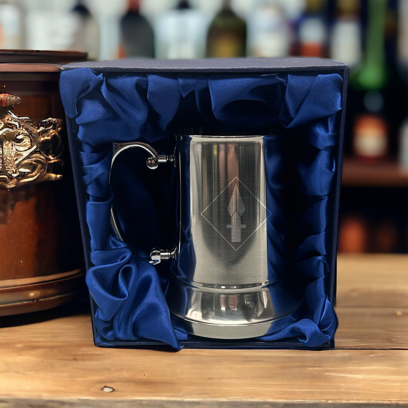 MR - Personalised Metal Tankard with Silk-Lined Box