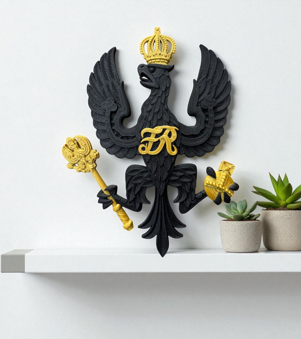 King's Royal Hussars (KRH) 3D Printed Regimental Crest display