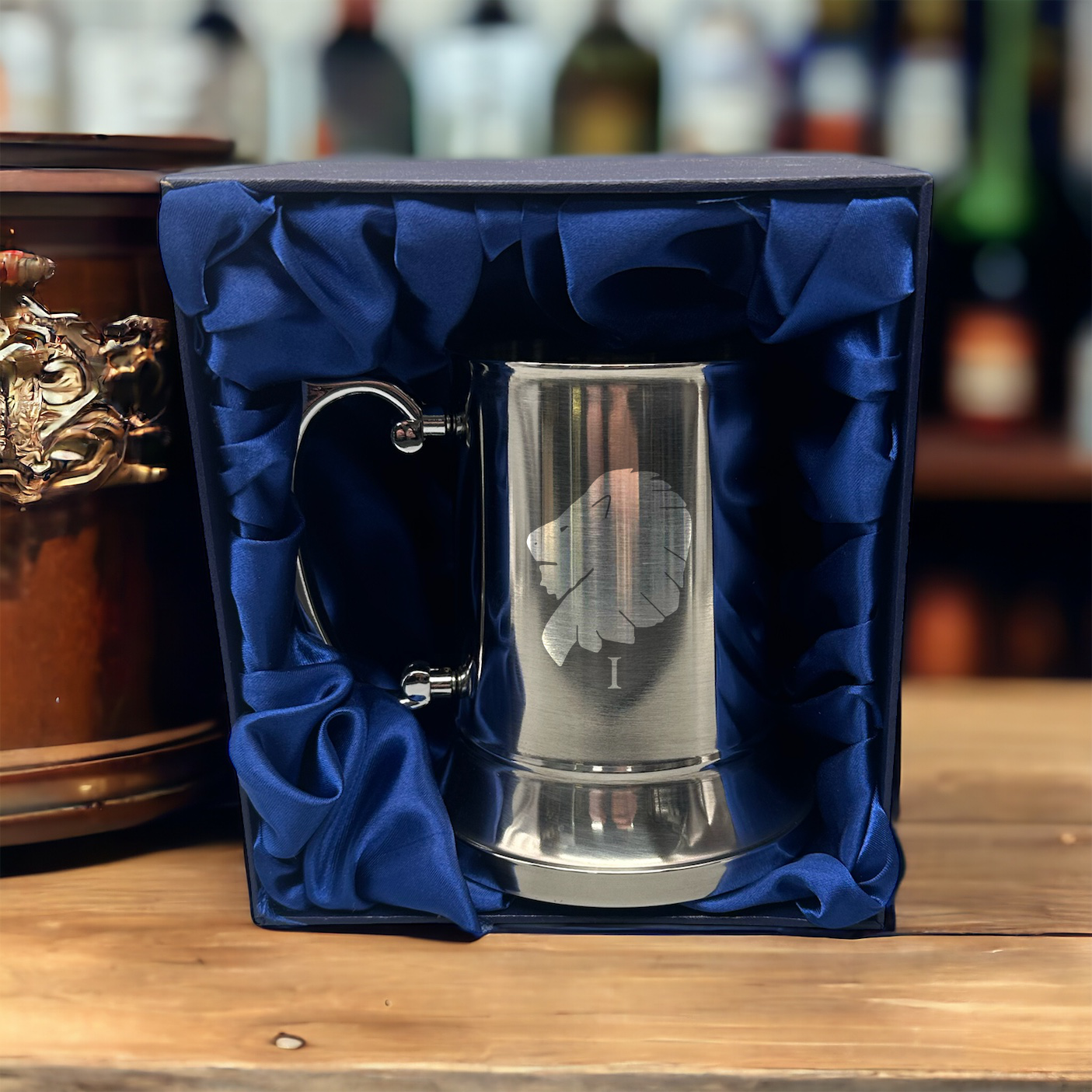 1 CS Bn REME - Personalised Metal Tankard with Silk-Lined Box
