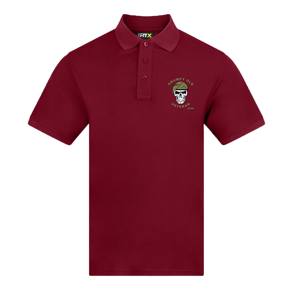 Thumbnail: Grumpy Old Veteran Pro Wicky Polo Shirt Burgundy