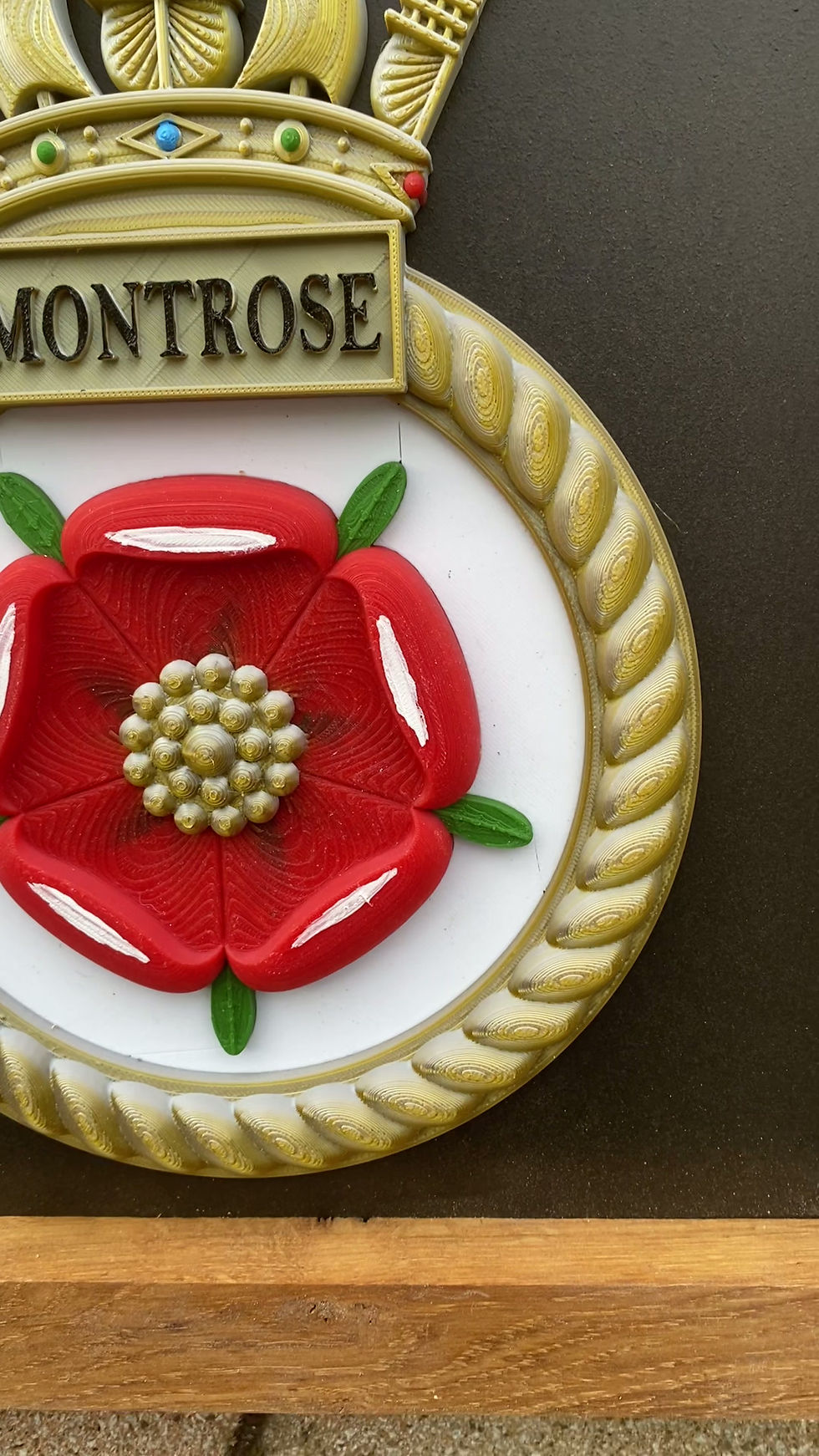 Thumbnail: HMS Montrose ship’s crest full colour 3D printed naval crest video, MOD licensed veteran made Royal Navy display plaque