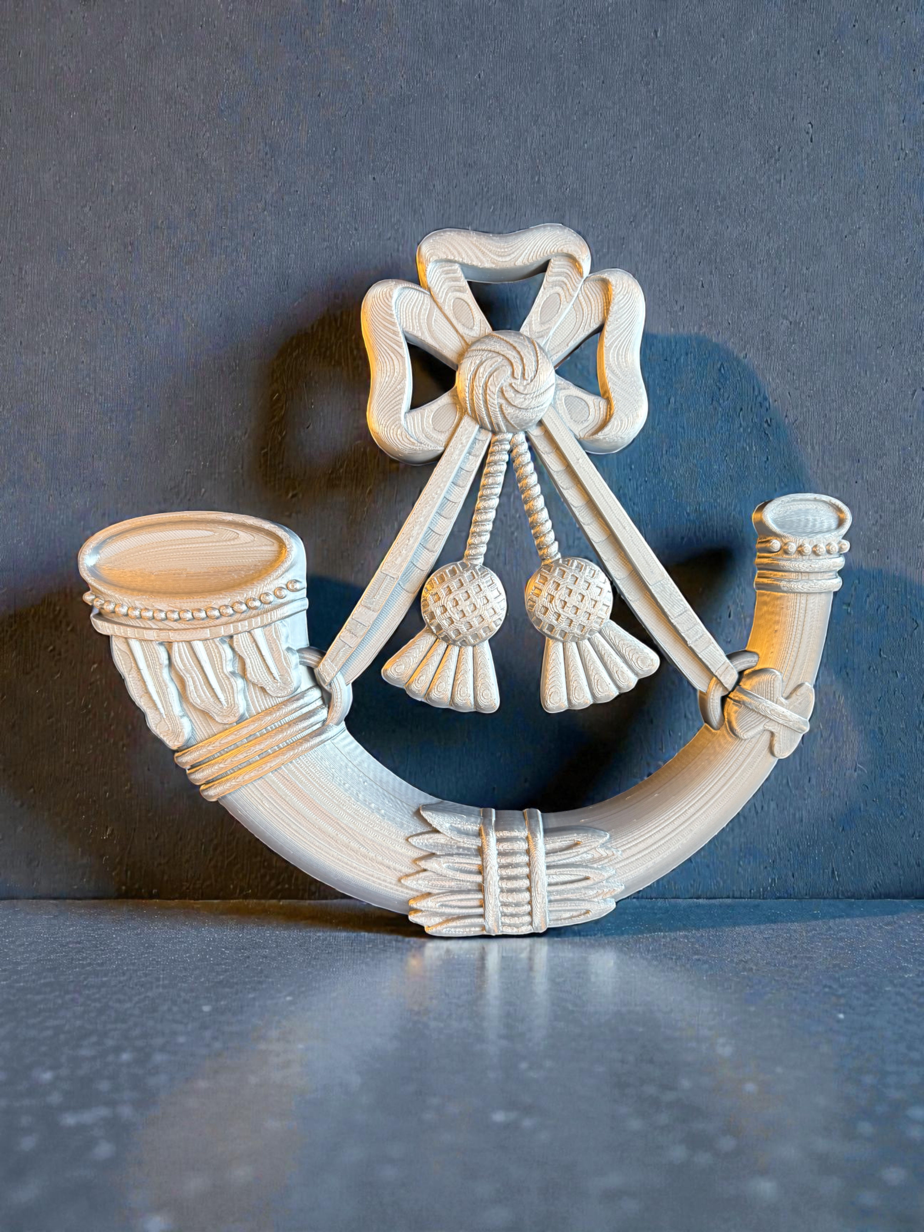 Light Infantry 3D Printed Regimental Crest