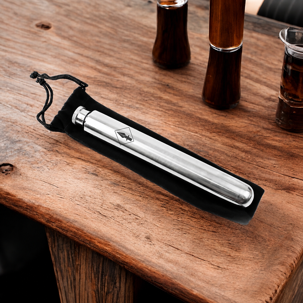 Thumbnail: 203 MMR - Personalised Cigar-Shaped Stainless Steel Hip Flask - 50ml