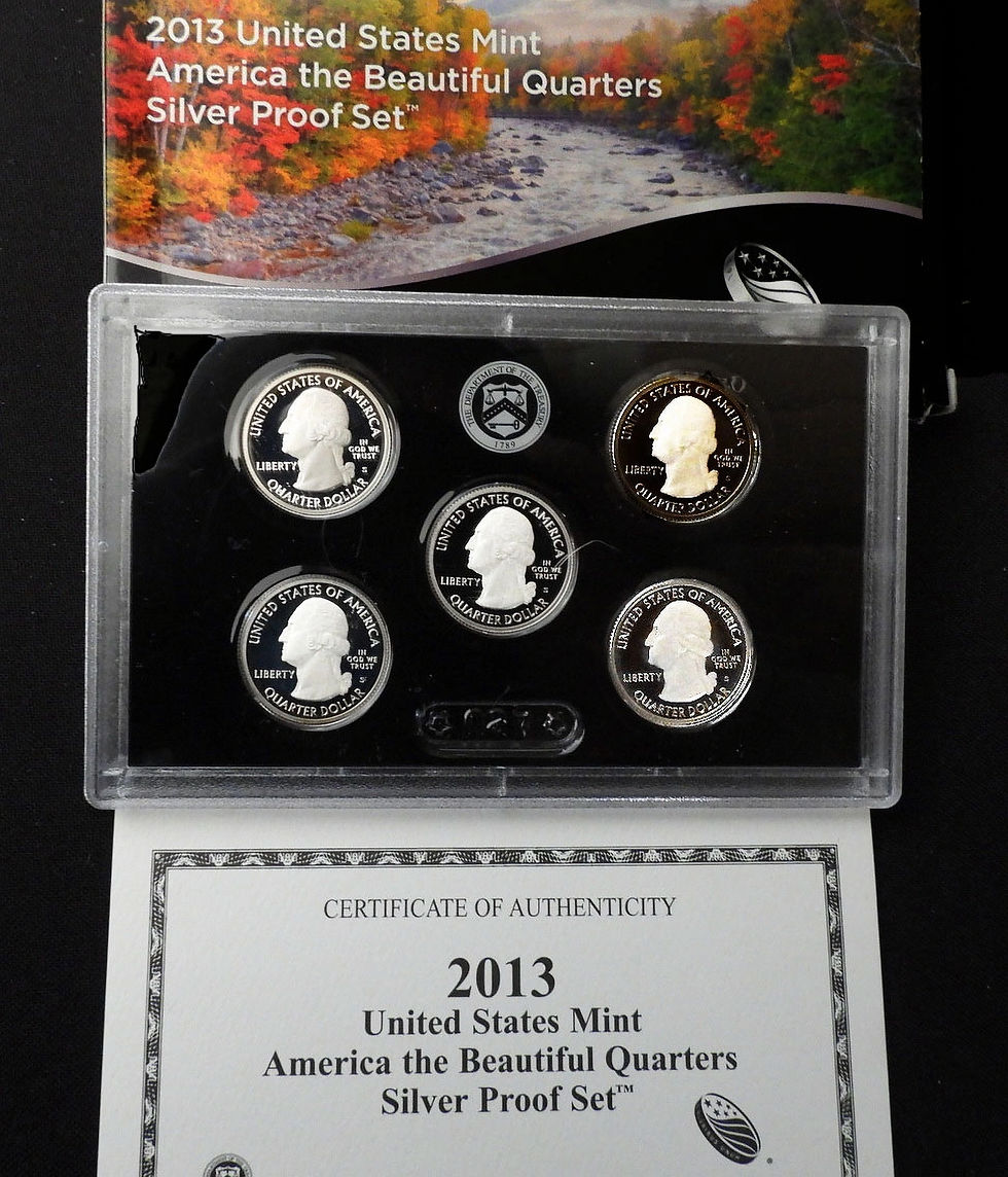 2013 U.S. Mint America the Beautiful Quarters Silver Proof Set with Box and COA