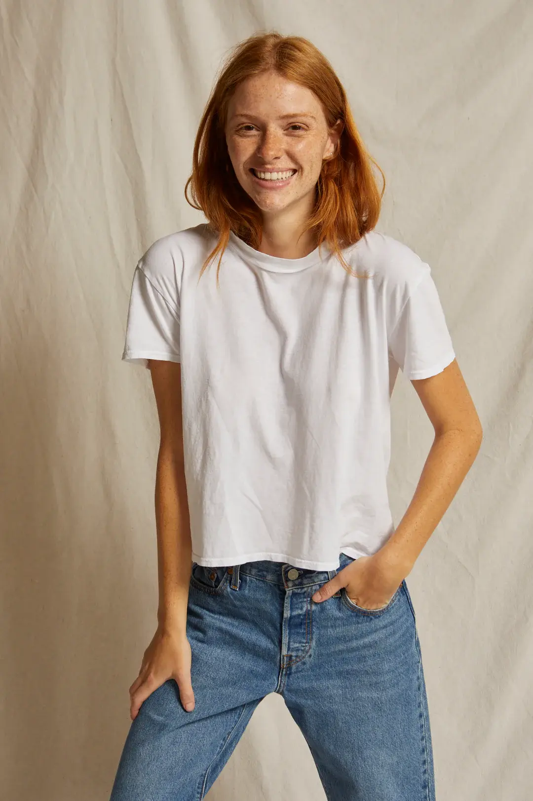 Perfect White Tee: Harley: Cotton Boxy Crew Tee