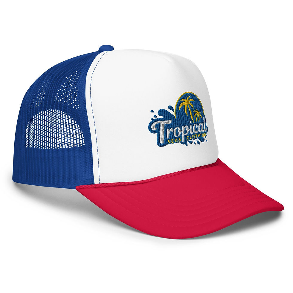 Miniatura: Tropical Tides Foam Trucker Hat: Ride the Waves of Fashion!