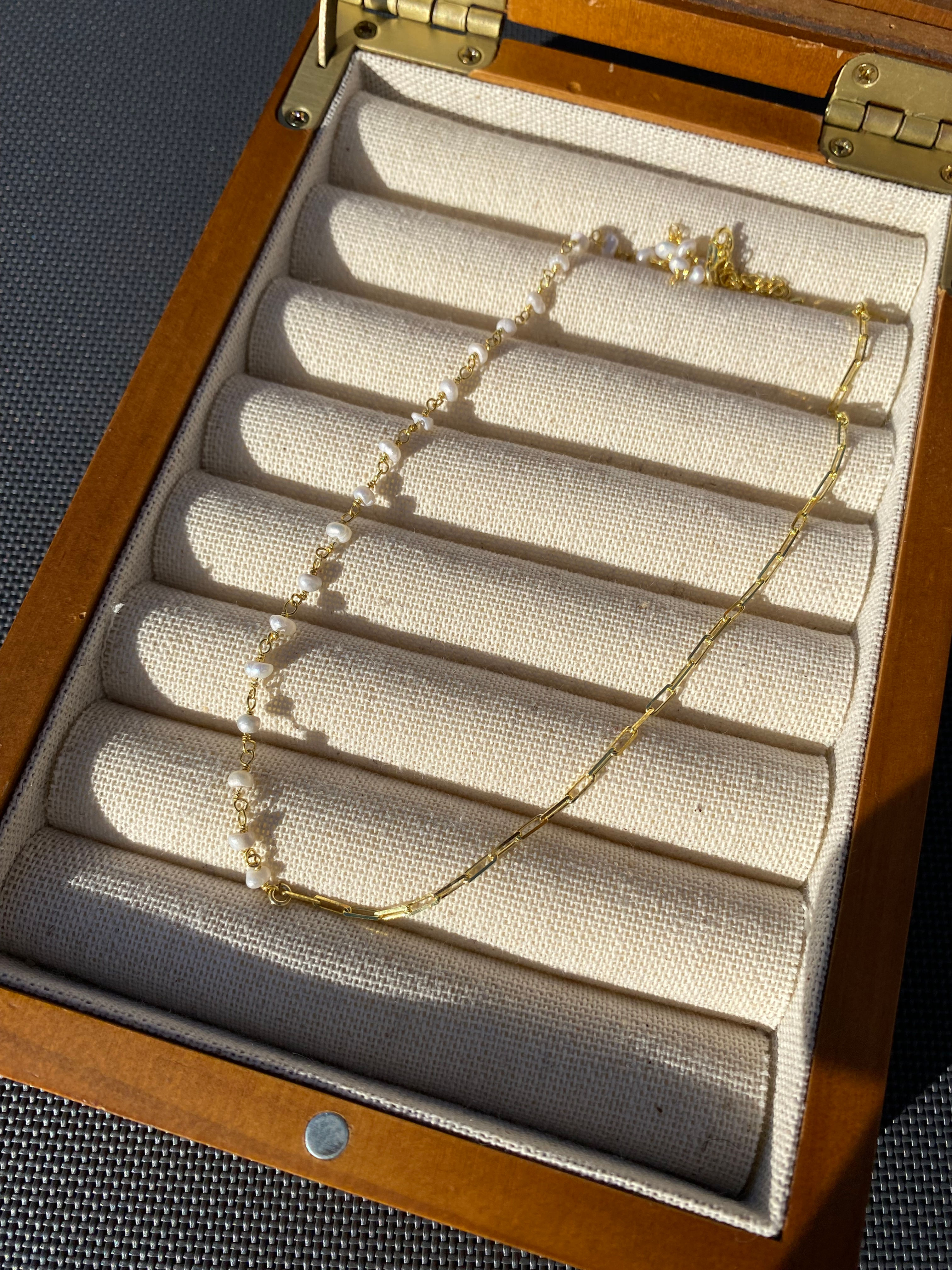 Pearl Chain Necklace | 925 Sterling Silver