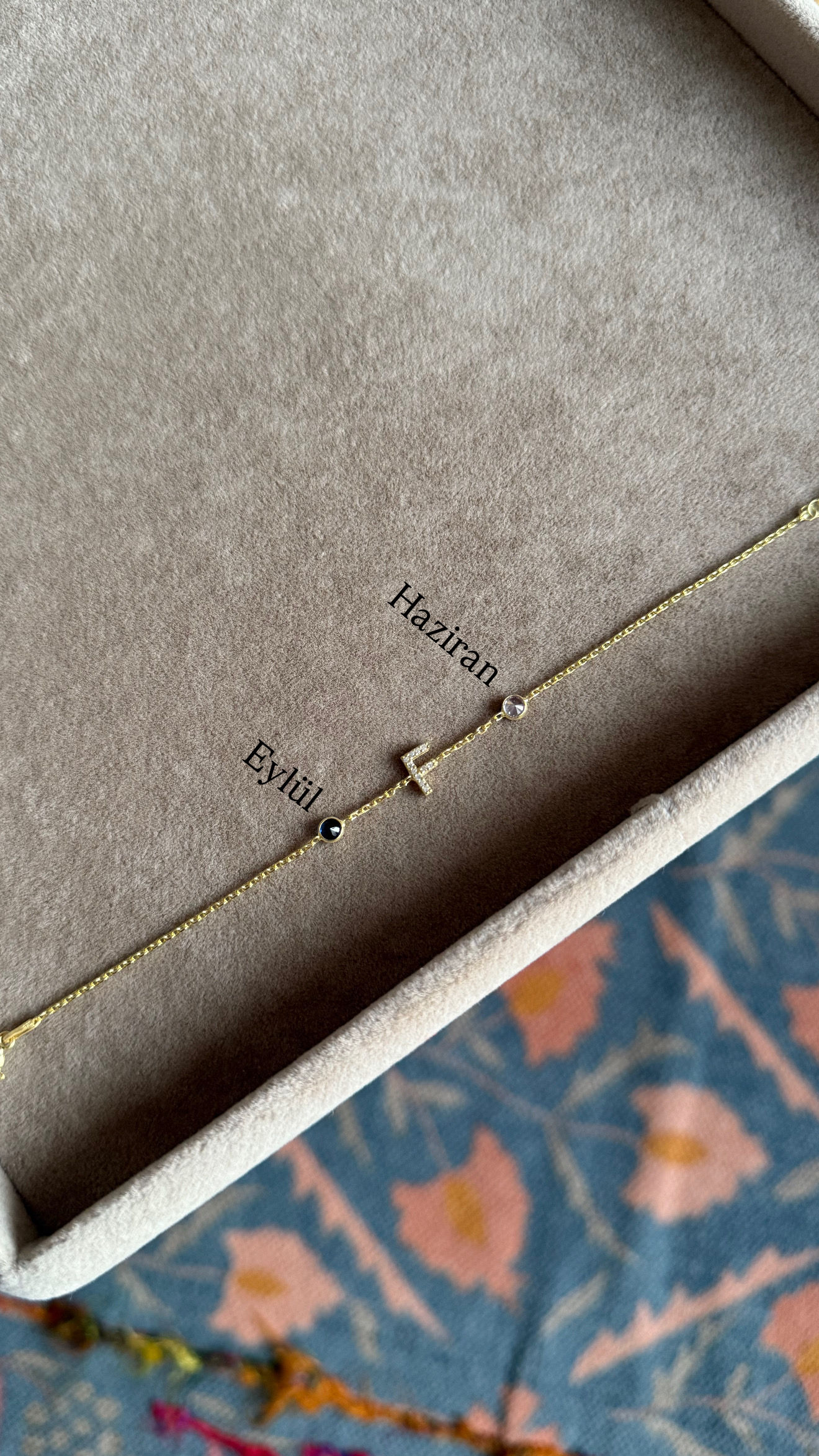 Taşlı Harfli Doğum Taşı ile Kişiselleştirilebilir Bileklik | 925 Ayar Gümüş