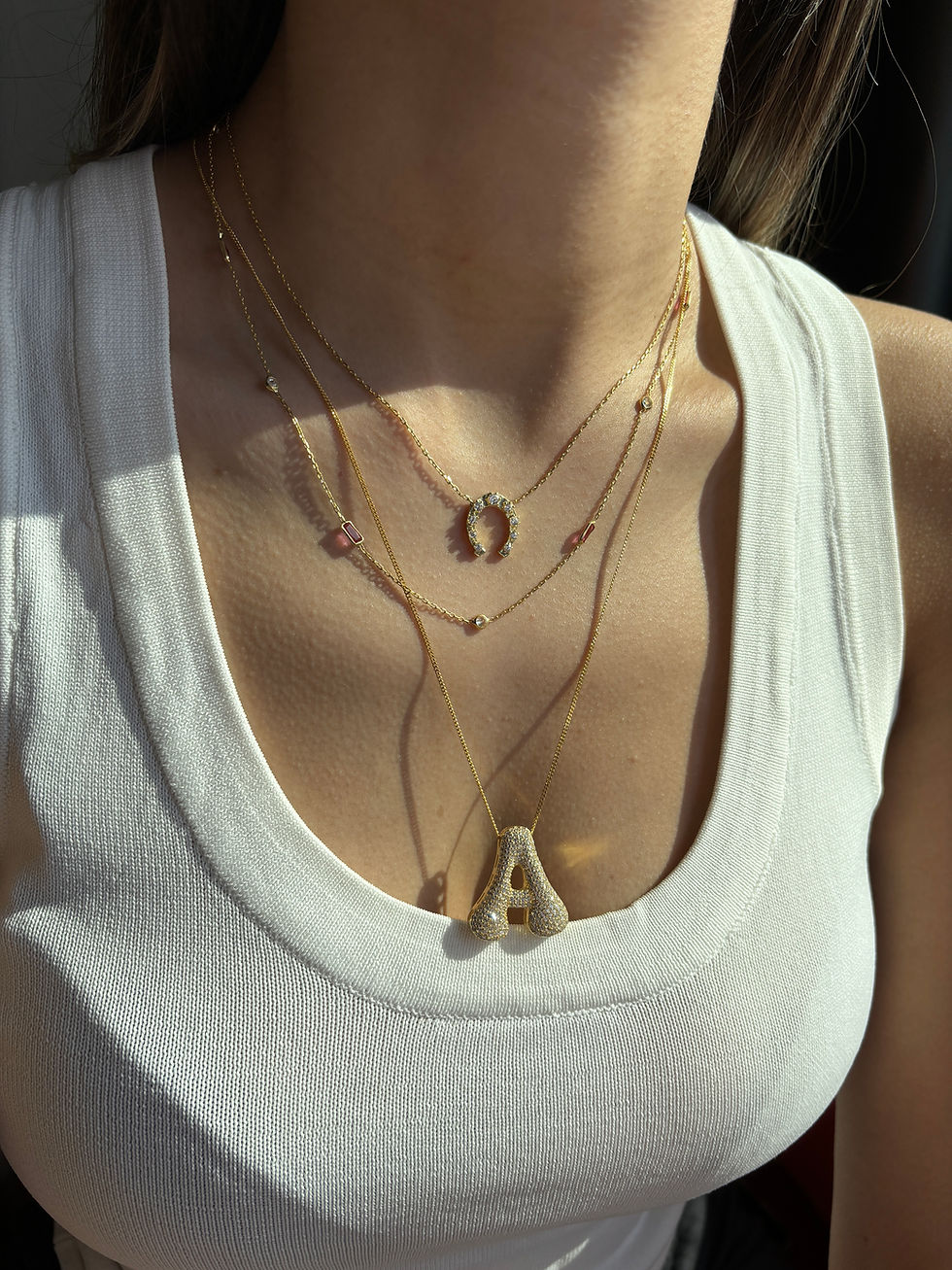 Thumbnail: Stone Horseshoe Necklace | 925 Sterling Necklace