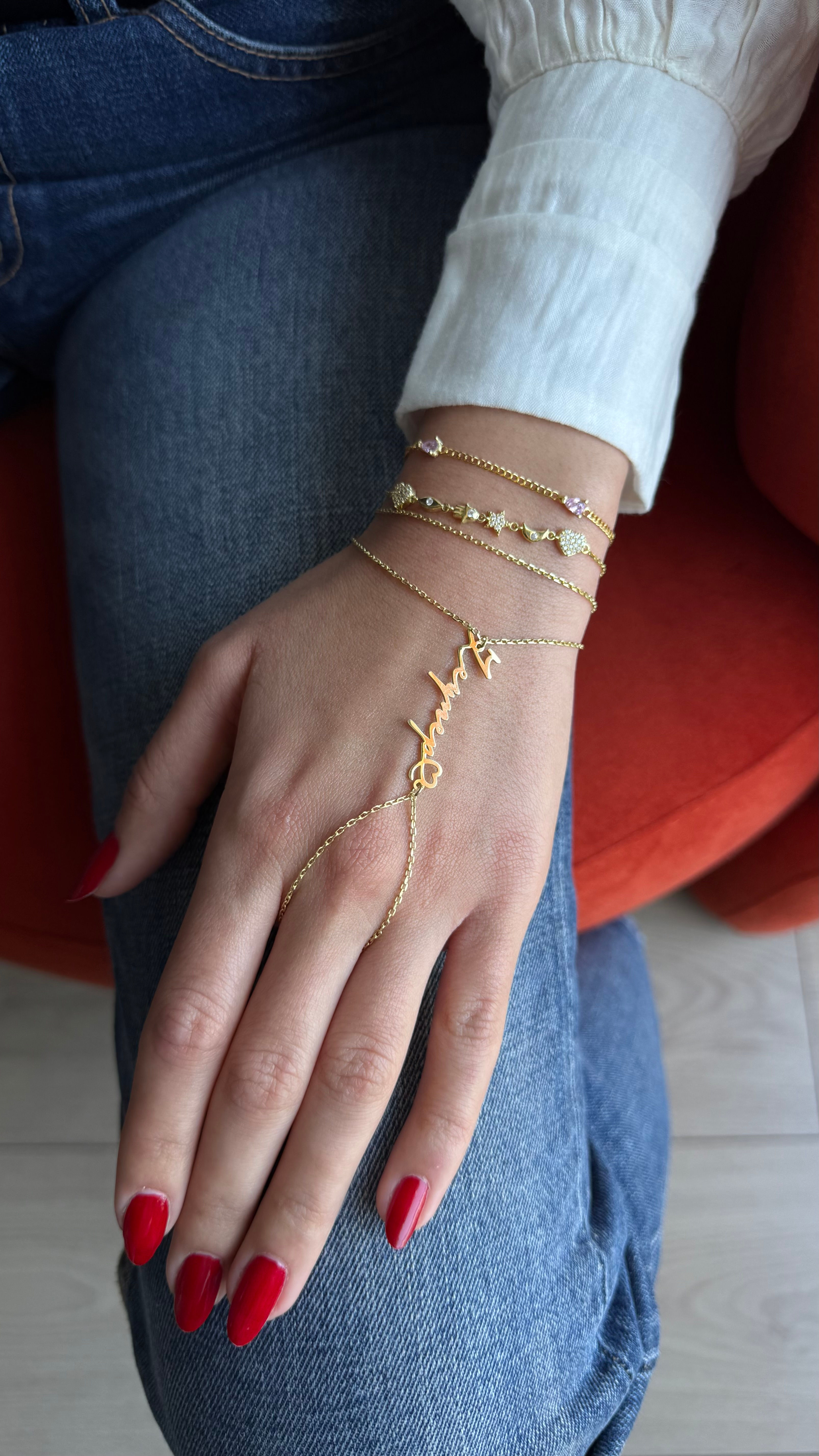 Kalp Detaylı İsim Şahmeran | 925 Ayar Gümüş