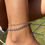 Thumbnail: Shiny Dark Color Zircon Stone Anklet | 925 Sterling Silver