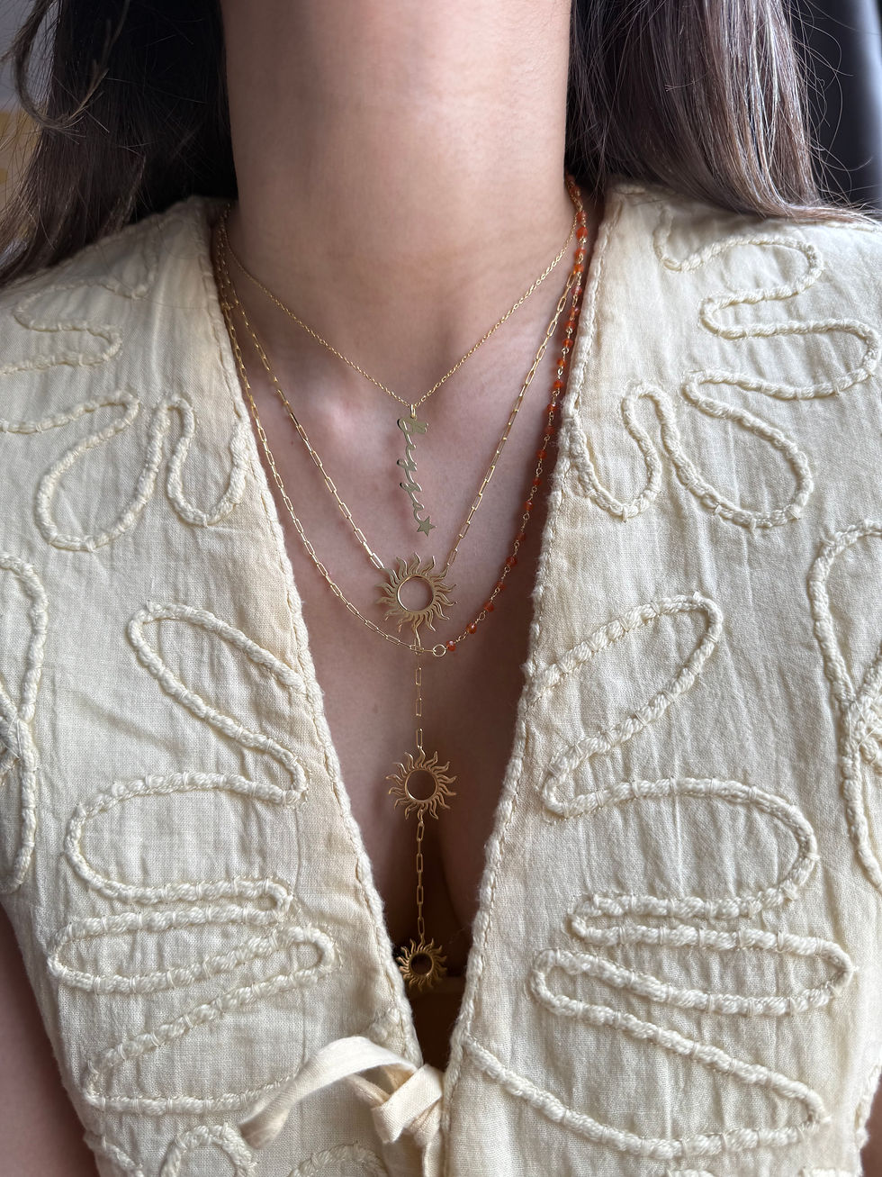 Thumbnail: Y Model Sun Necklace | 925 Sterling Silver