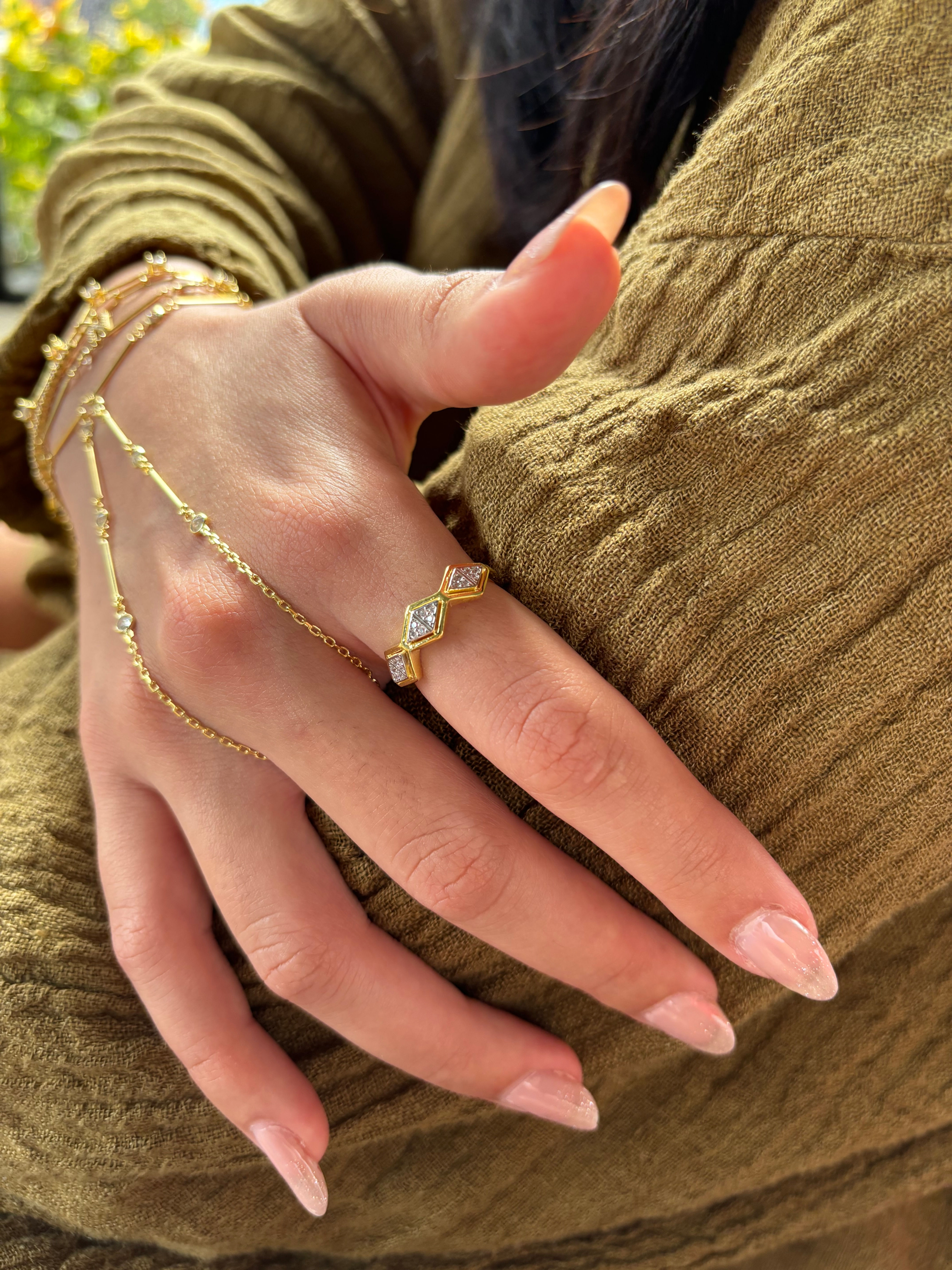 Dörtgen Çerçeveli Yüzük | 925 Ayar Gümüş