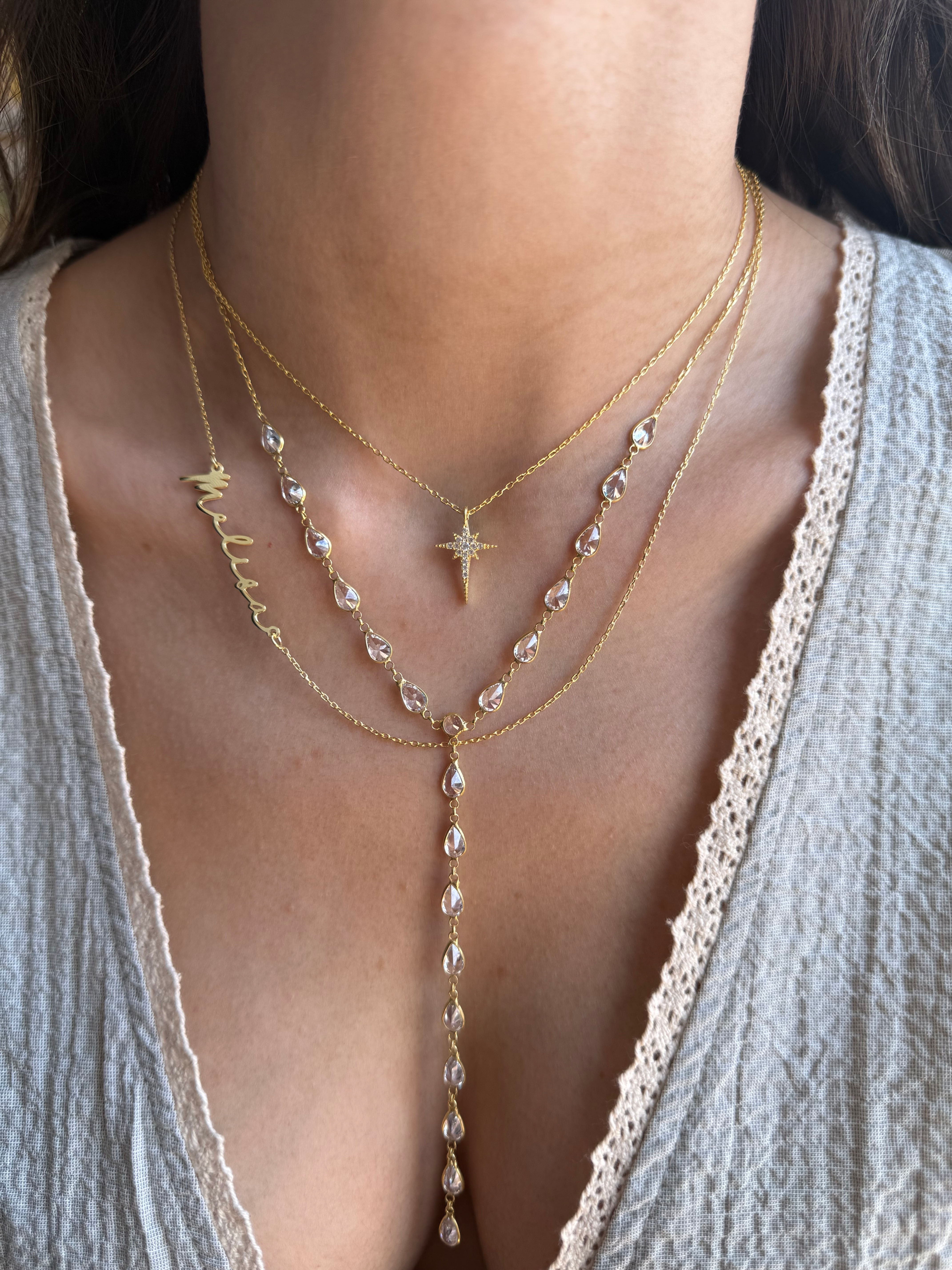 Minimal Taşlı Kutup Yıldızı Kolye | 925 Ayar Gümüş