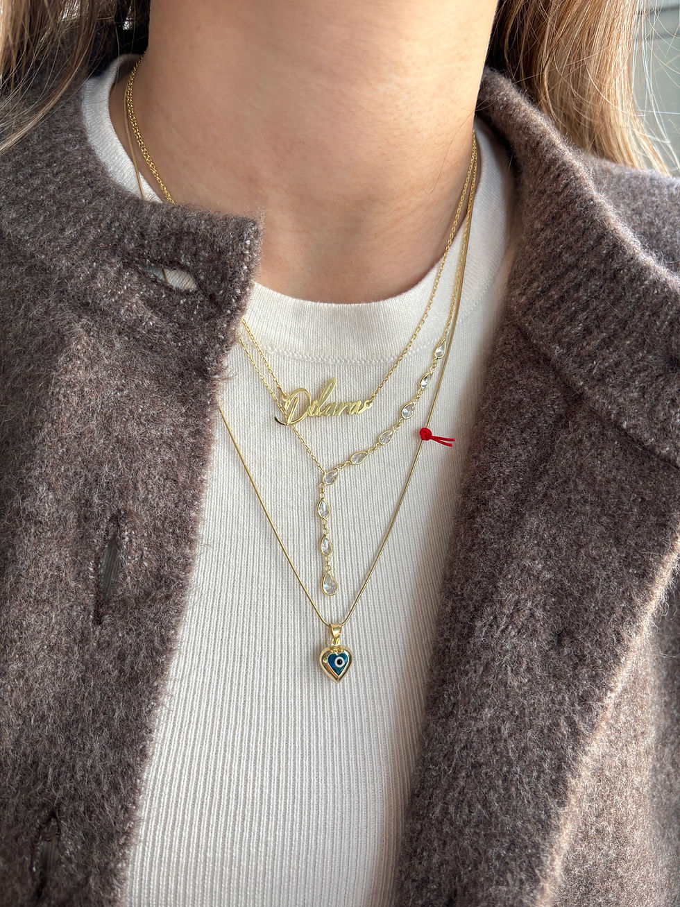 Heart Evil Eye Thin Snake Chain Necklace | 925 Sterling Silver