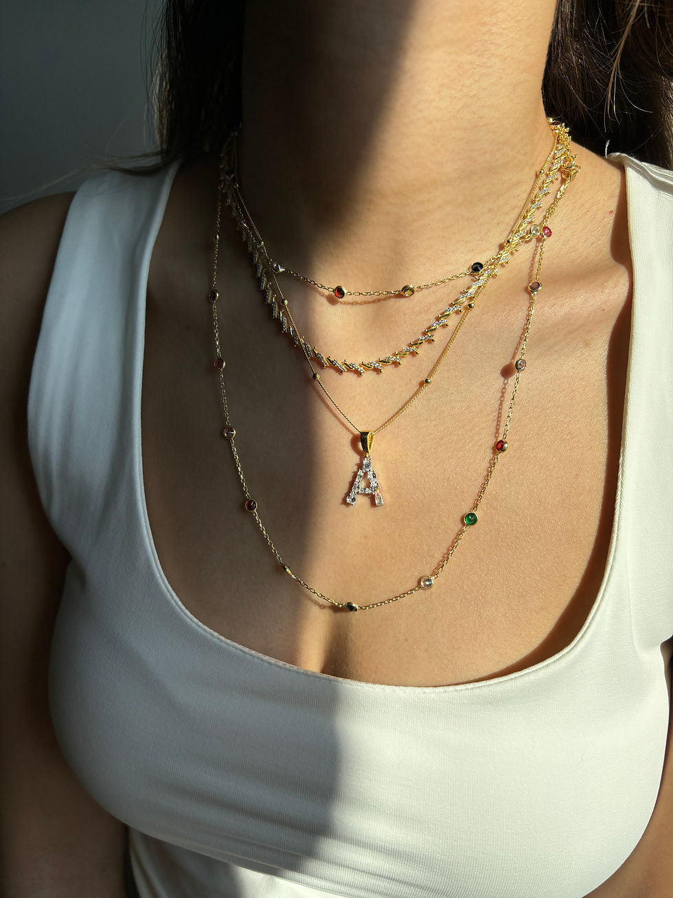 Thumbnail: Stone Detailed Ball Twist Model Necklace | 925 Sterling Silver