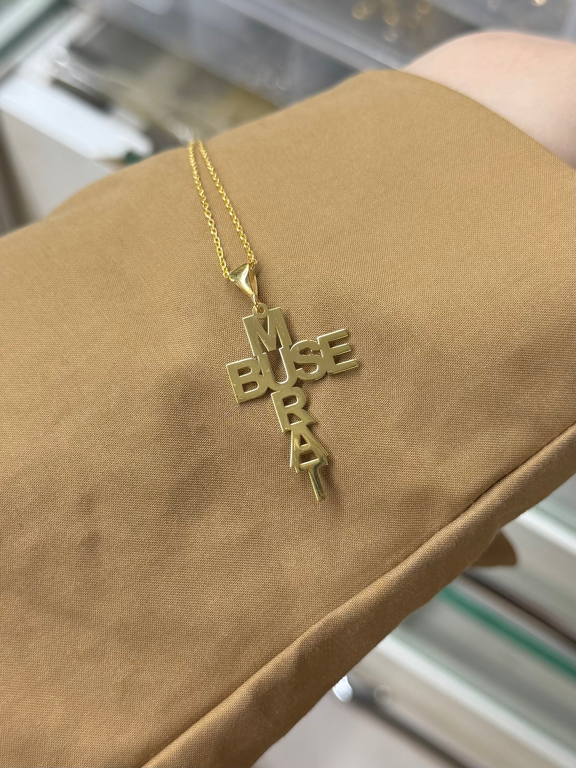 İki İsimli Harf Kesişimli Kolye | 925 Ayar Gümüş