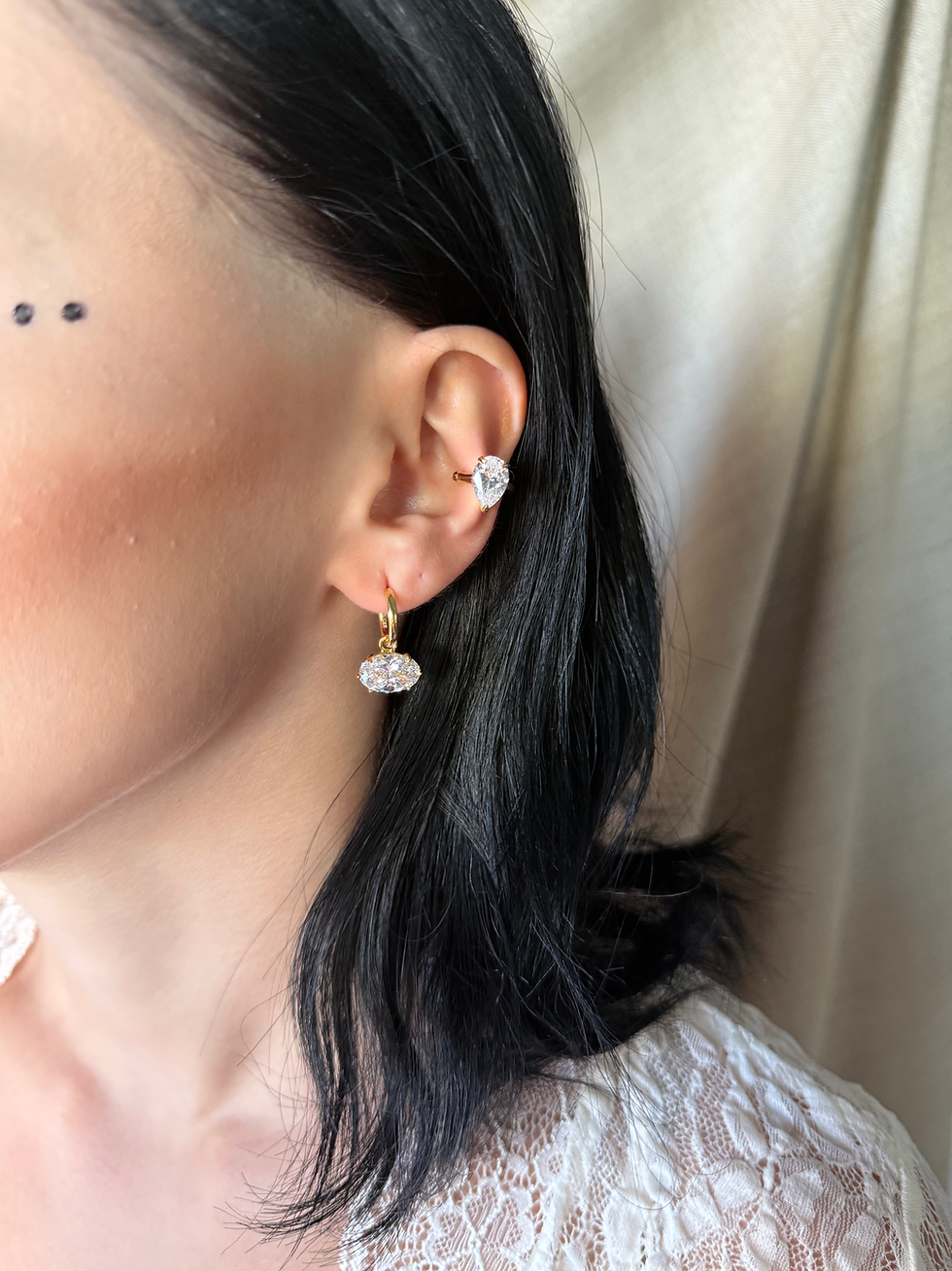 Küçük resim: Damla Taşlı Earcuff | 925 Ayar Gümüş