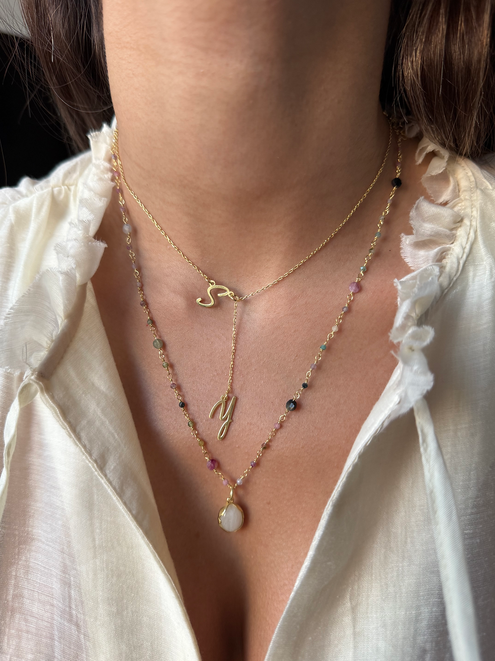 Y Model İki Harf Kolye | 925 Ayar Gümüş