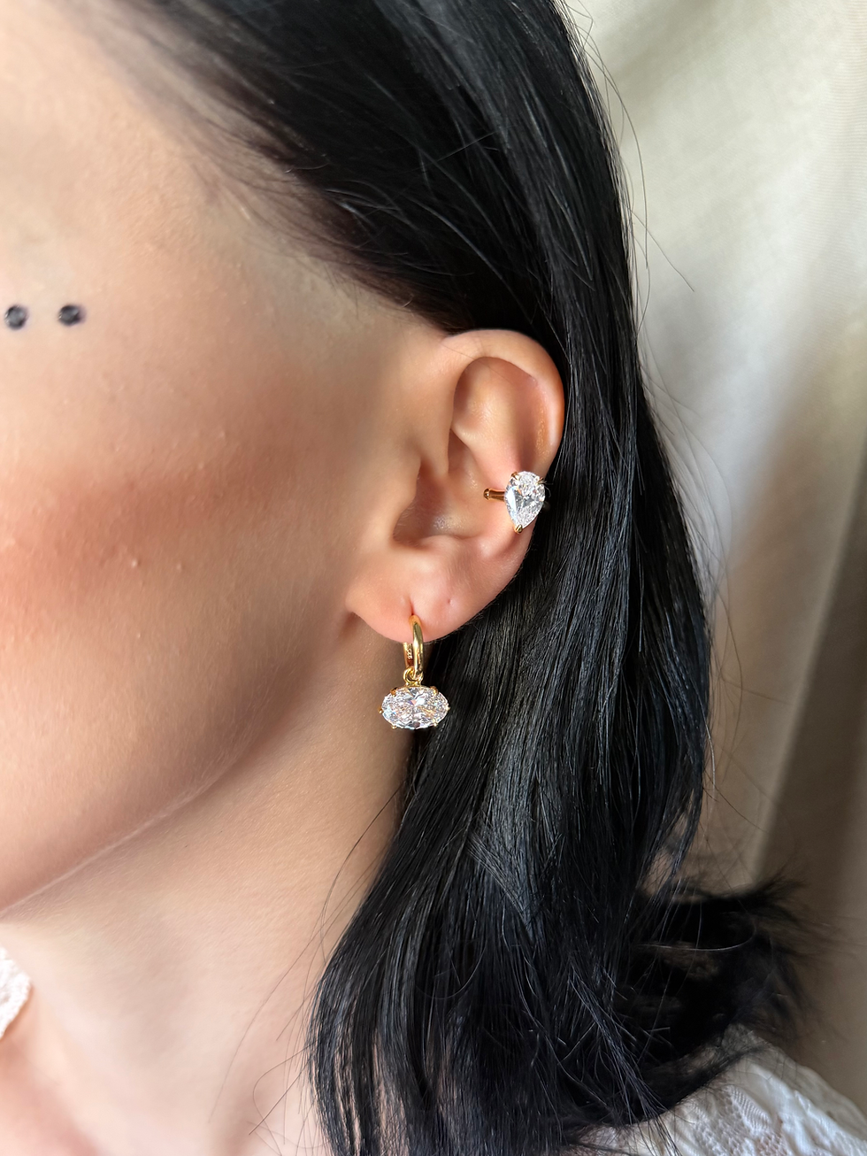 Küçük resim: Damla Taşlı Earcuff | 925 Ayar Gümüş