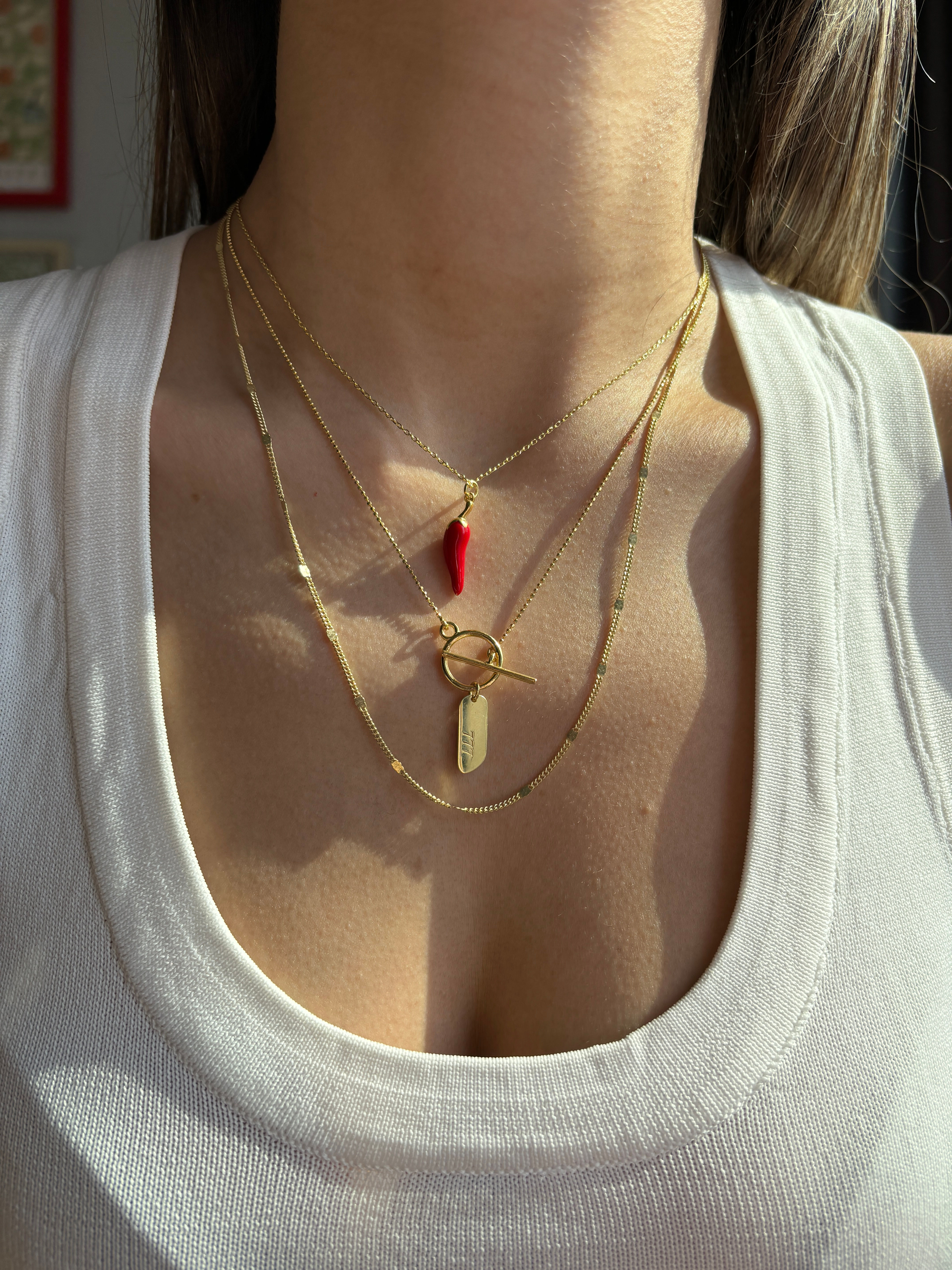 Kişiselleştirilebilir Plakalı T Kilit Kolye | 925 Ayar Gümüş