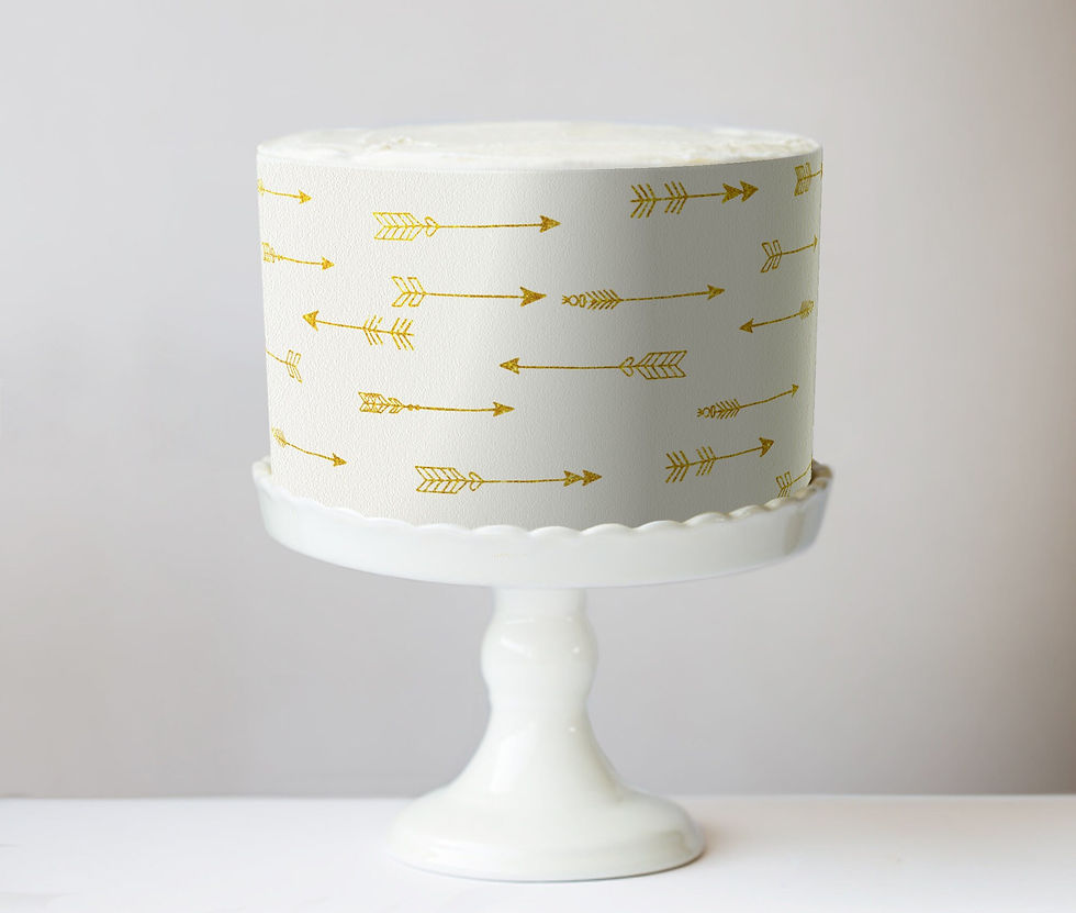Thumbnail: Boho Arrows Icing Sheet, Black or Gold cake wrap! Edible Image!