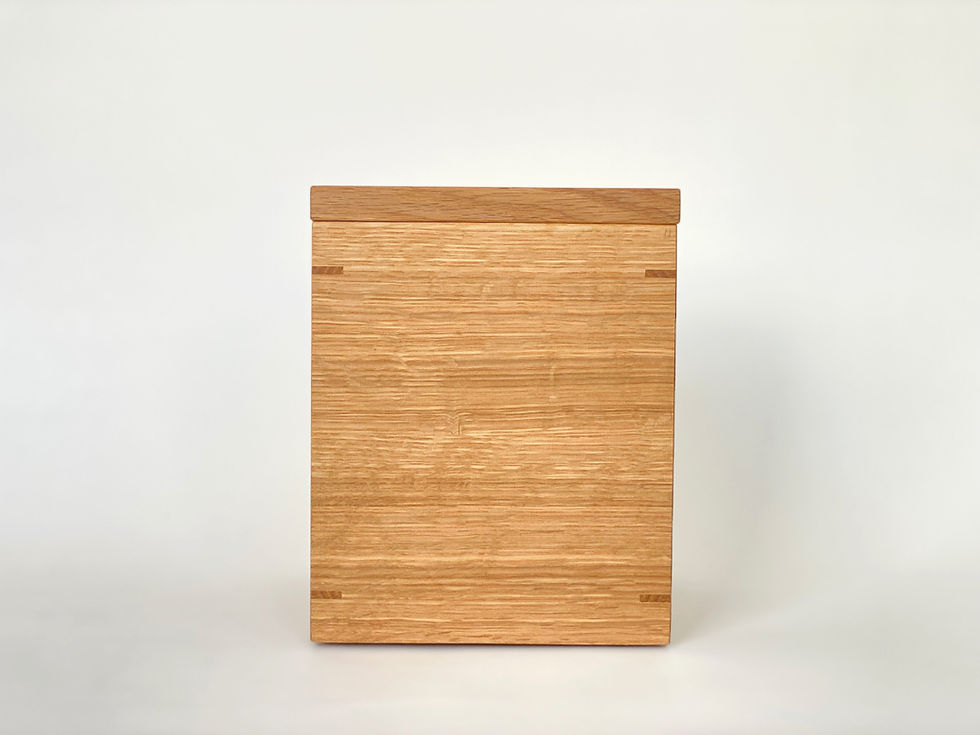Thumbnail: White Oak Cremation Urn with Gold Leaf Detail