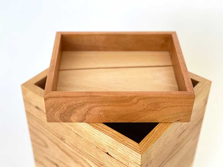 Thumbnail: Wooden Urn With Nesting Keepsake Tray