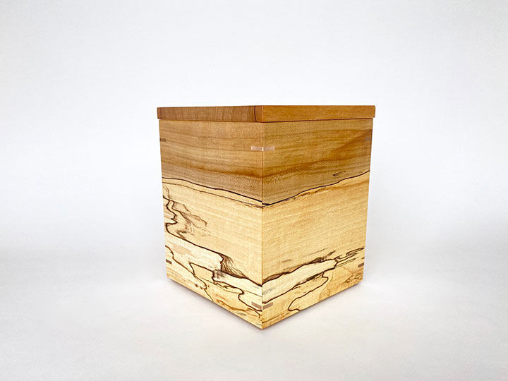 Thumbnail: Exceptional Spalted Maple Wooden Cremation Urn