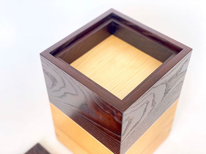 Thumbnail: Cremation Urn with Keepsake Tray of Torrefied Ash and B.C. Fir