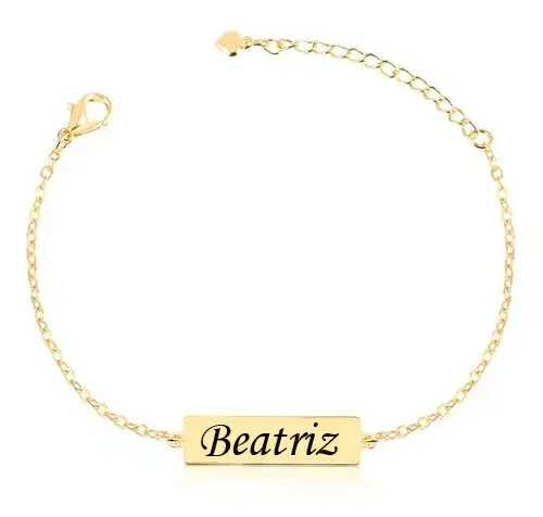 Pulseira adulto com plaquinha com nome