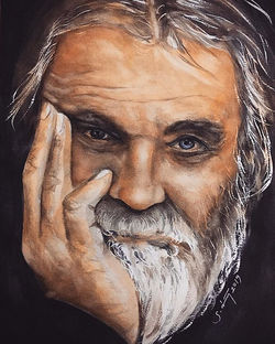 35X50 cm. Watercolor Portrait Painting