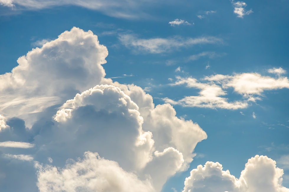 Clouds with rays of sunshine peeking through