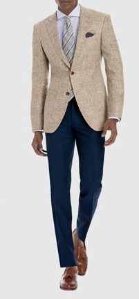 Blue pants khaki blazer on sale
