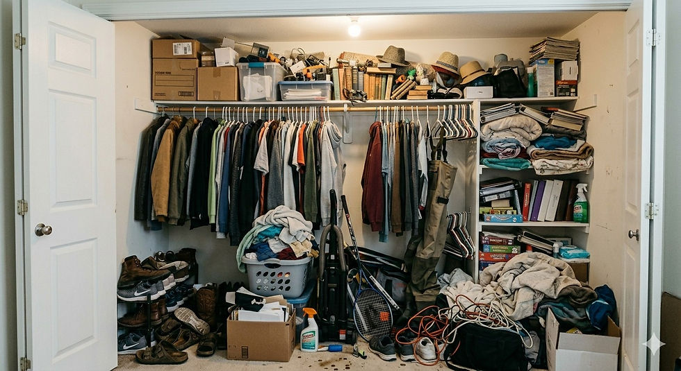 A messy closet