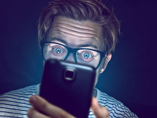 a man depicting technology addiction