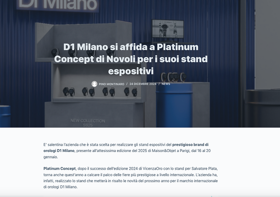 La notizia di Platinum Concept pubblicata su LecceApp.it